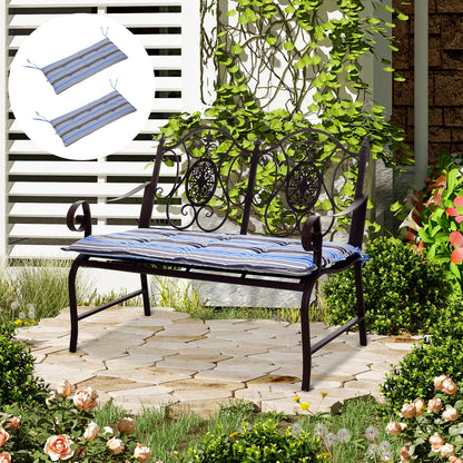 Polyester Set Of 2 Swing Chair Cushion Blue Stripes
