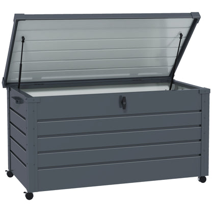 311L Galvanised Steel Garden Storage Box, with Lock - Dark Grey