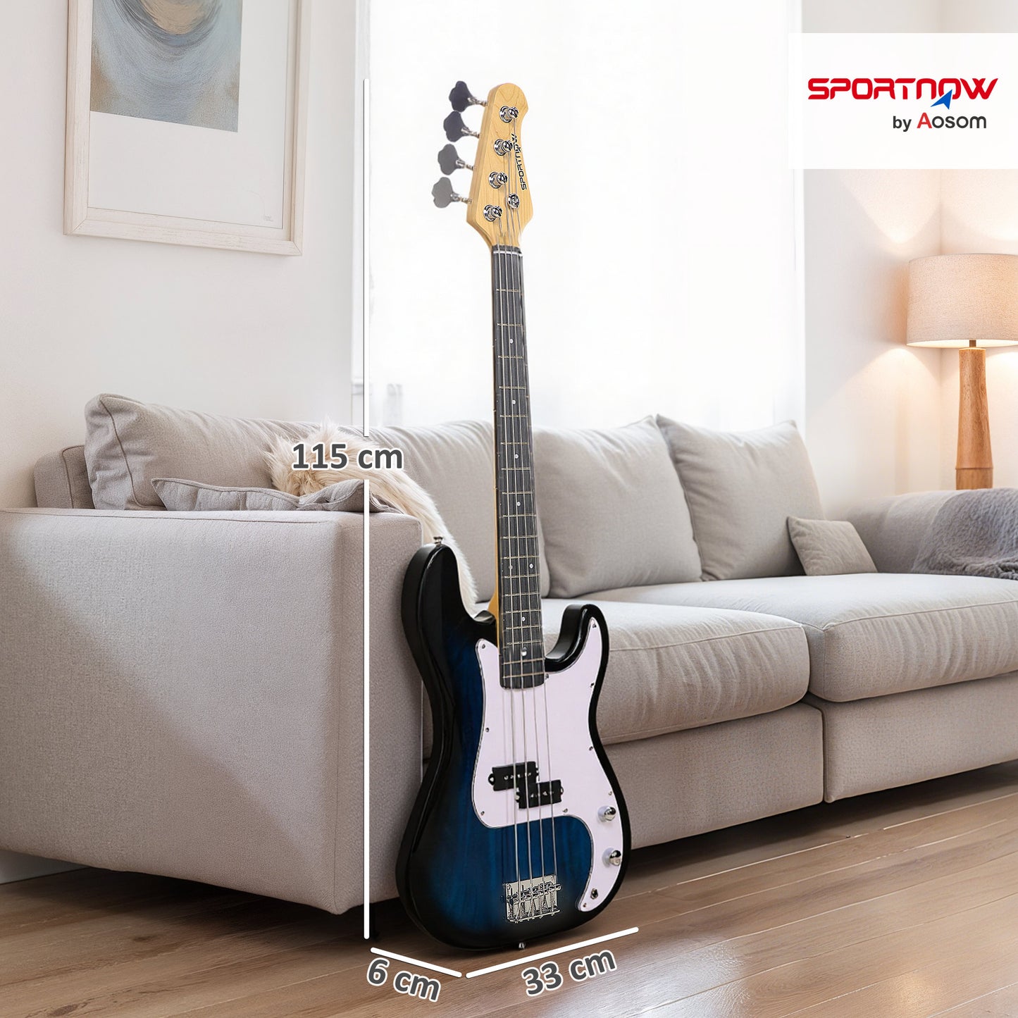4 String Full Size Electric Bass Guitar for Beginners
