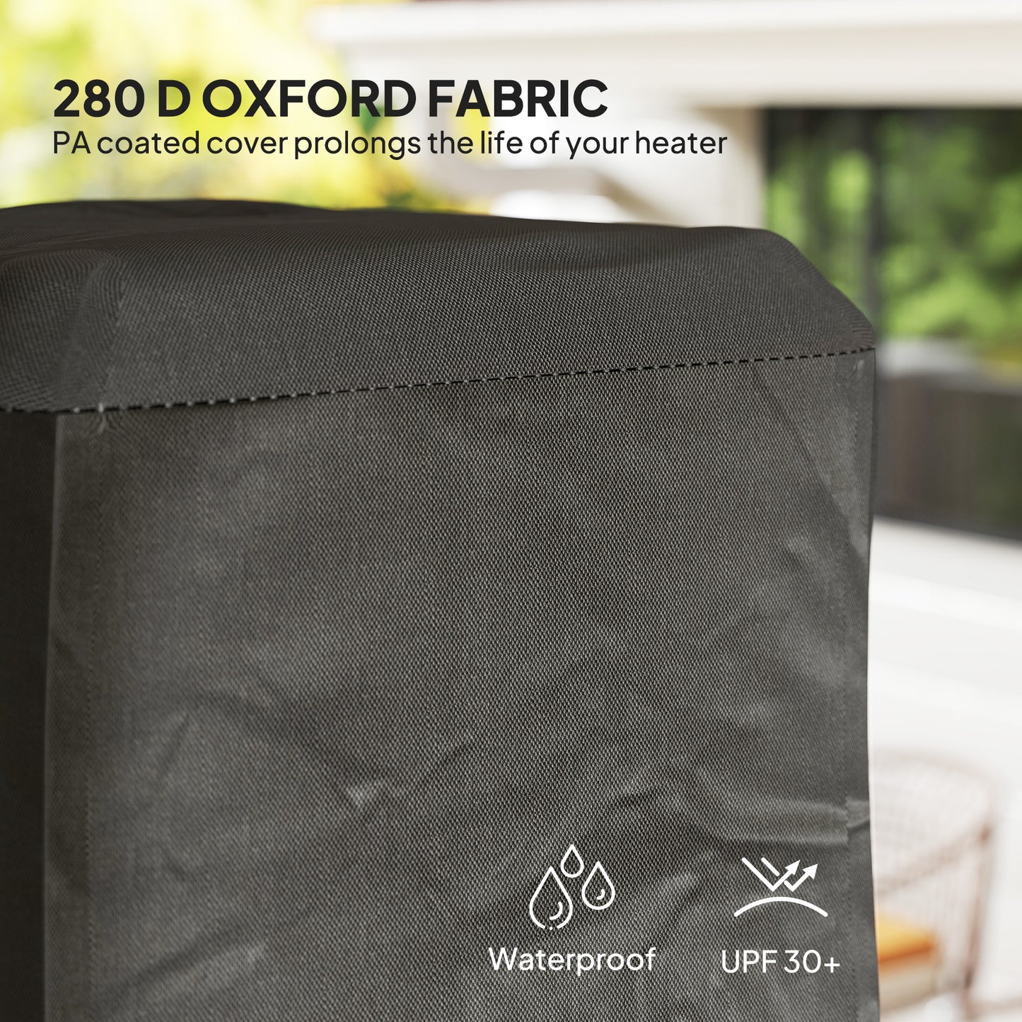 Heavy Duty Gas Pyramid Patio Heater Cover, Full Length Outdoor Heater Cover Protector, UPF 30+ Oxford Fabric with Zipper
