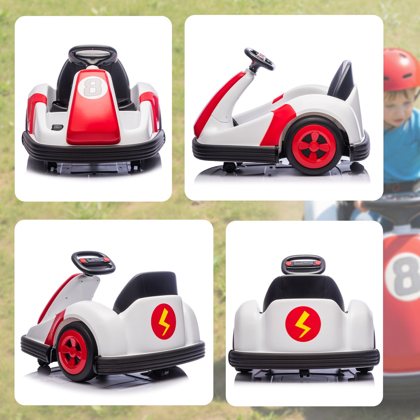 Kids Bumper Car with 360-Degree Rotation, 6V Electric Ride On Car with Music and Horn for 3-8 Years Old, Red