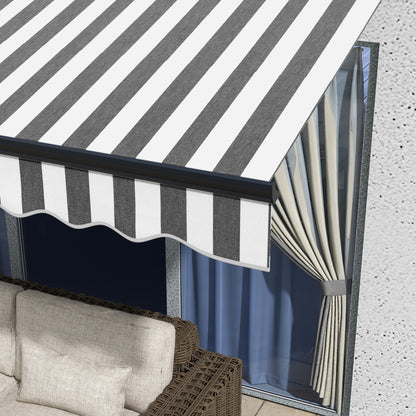 3 x 2m Aluminium Frame Electric Awning, with Remote - Grey/White