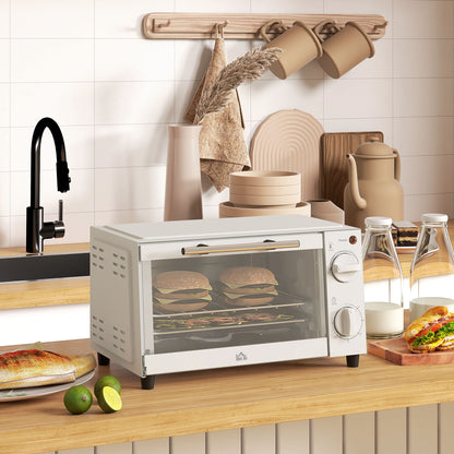 Mini Oven, 9L Countertop Electric Grill, Toaster Oven with Adjustable Temperature, Timer