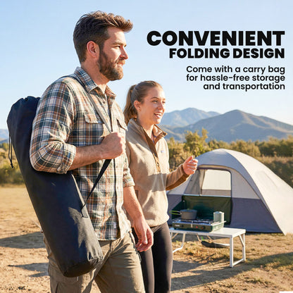Padded Camping Chair Adults Heavy Duty Folding Chair Side Pocket Cup Holder Carry Bag Outdoor Dark Blue