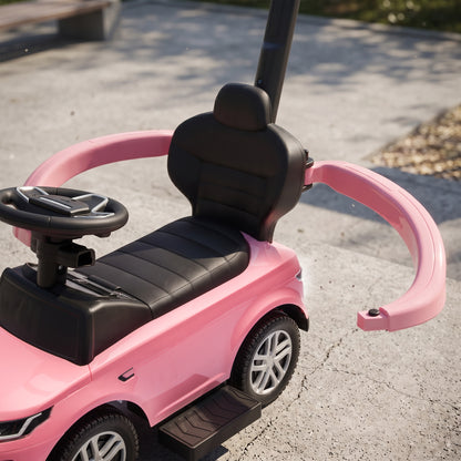 Land Rover Discovery Licensed Baby Push Car, 2-in-1 Ride on Car with Push Handle and Safety Guardrail, Pink