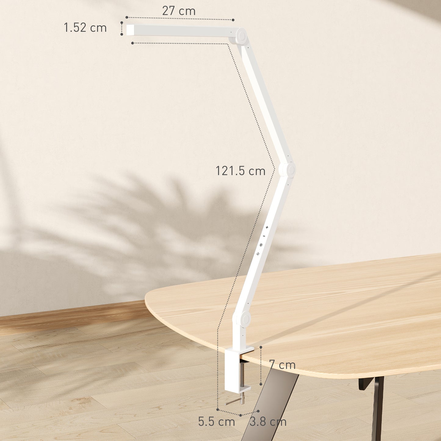 LED Desk Lamp, Dimmable Desk Light with Swing Arm and Clamp