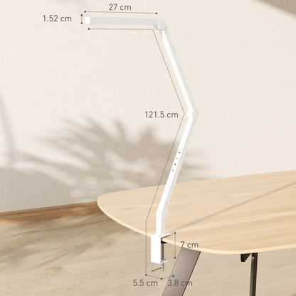 LED Desk Lamp, Dimmable Desk Light with Swing Arm and Clamp