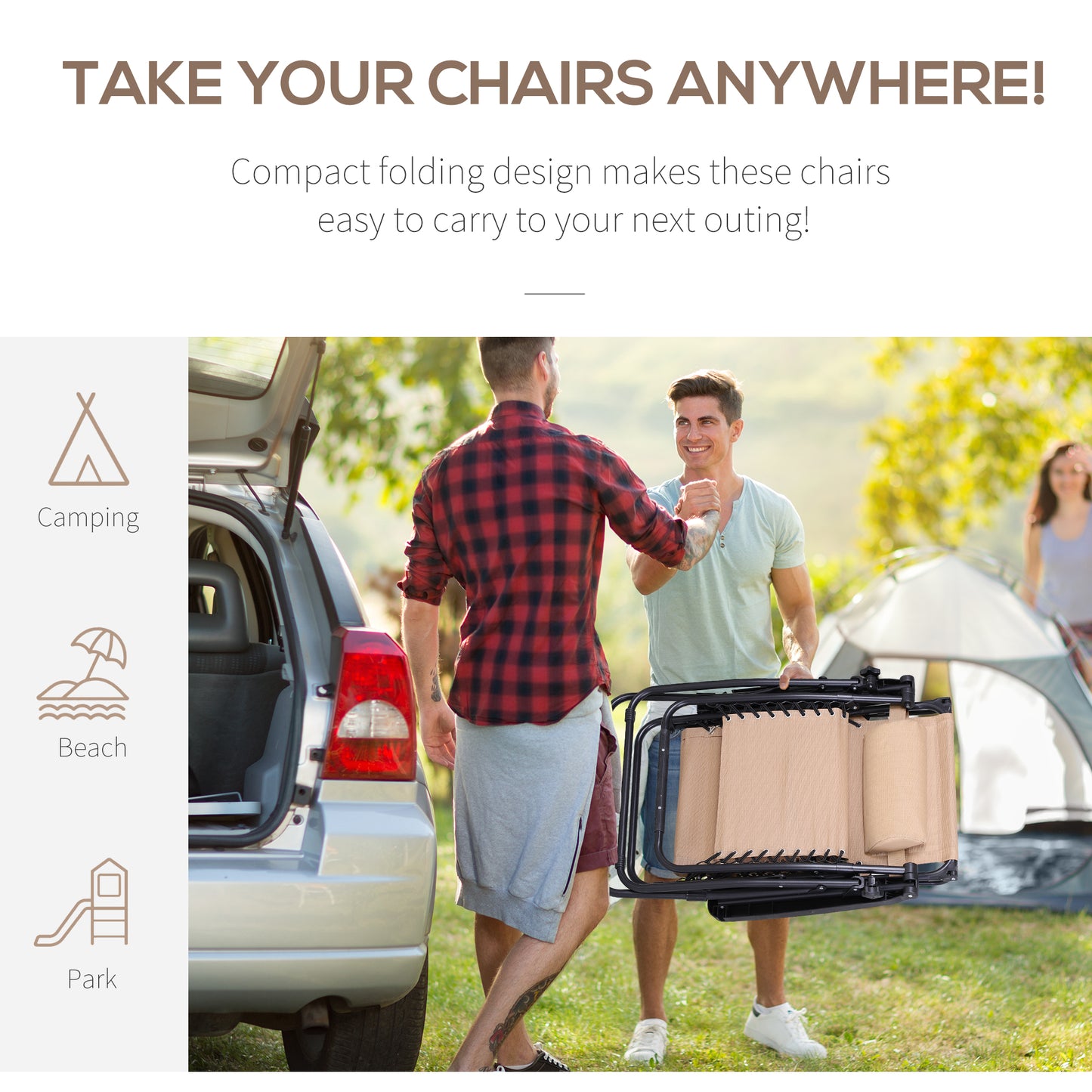 Foldable Reclining Garden Chair with Headrest, Zero Gravity Deck Sun Lounger Seat Chair with Footrest, Armrest