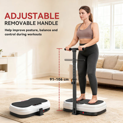 Vibration Plate, with Adjustable/Removable Handle, Preset Modes, 50 Speeds
