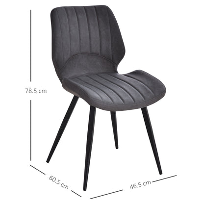 Dining Chairs Set of 2, PU Leather Upholstered Kitchen Chairs with Backs