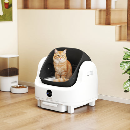 Self Cleaning Cat Litter Tray Top Opening Design, Automatic Litter Box More Space with Integrated Security Protection