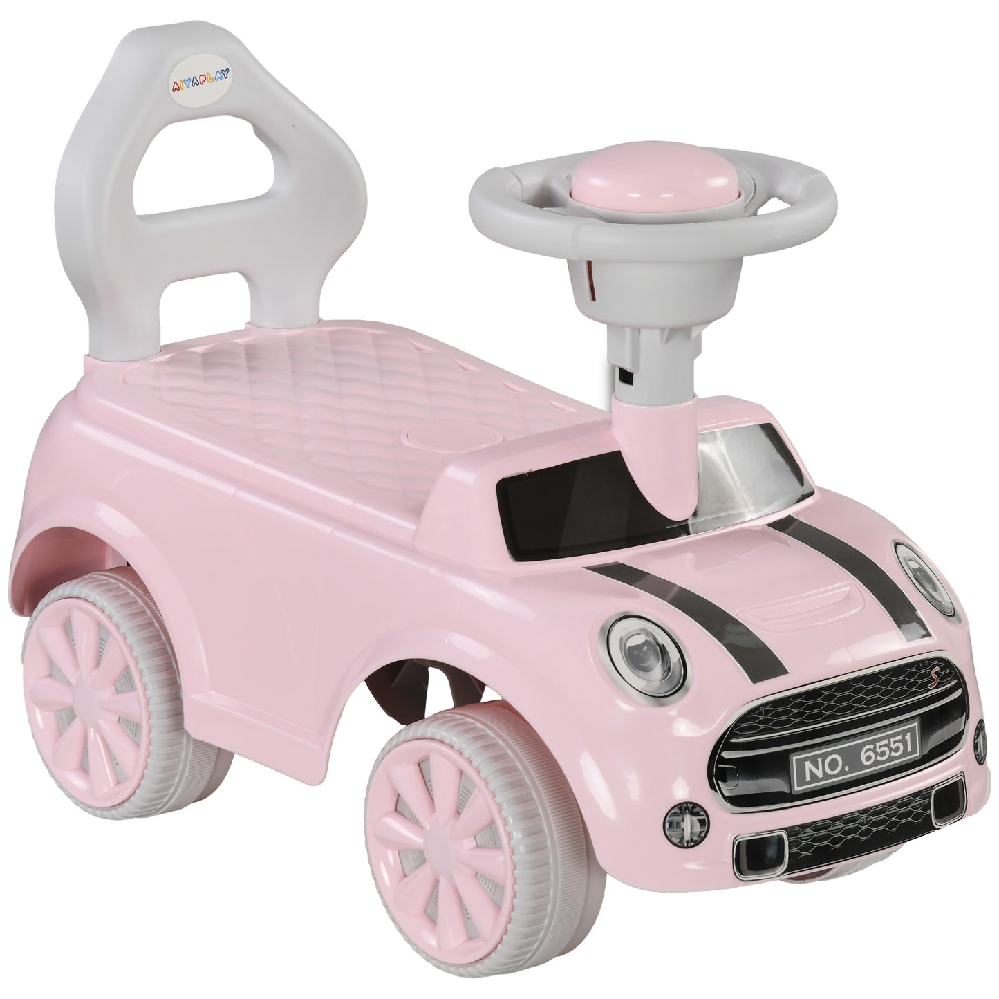 Foot To Floor Ride On Car Sliding Car w/ Air Horn, Anti-Over-Backwards, 18 to 36 Months - Pink