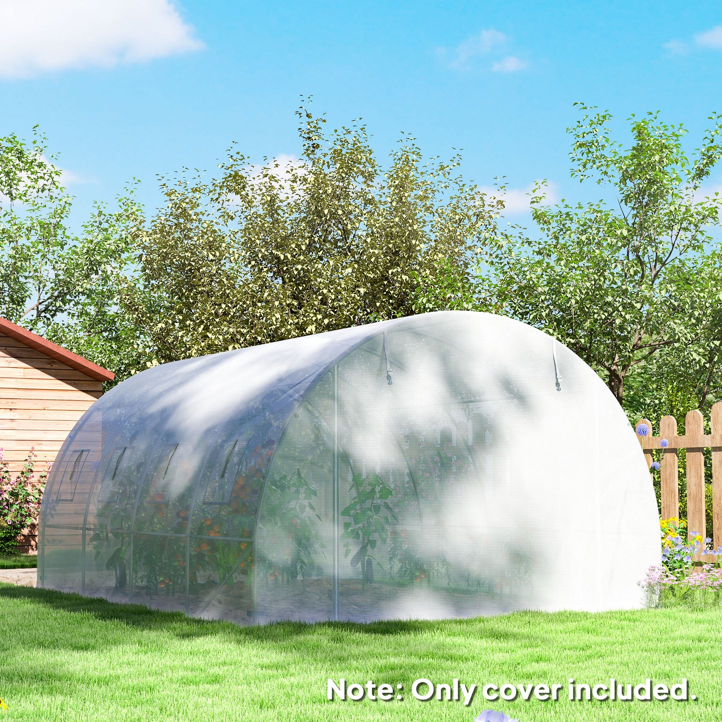 4 x 3 x 2m Polytunnel Greenhouse Replacement Cover ONLY Winter Garden Plant PE Cover for Tunnel Walk-in Greenhouse with Roll