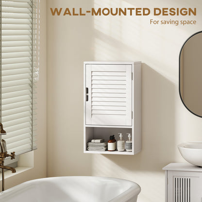 Bathroom Cabinet, Wall Mounted Storage Cabinet with Adjustable Shelves, 40 x 20 x 60 cm, White