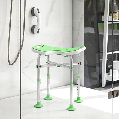 39-51.5cm 'U' Seat Padded Shower Stool - Green
