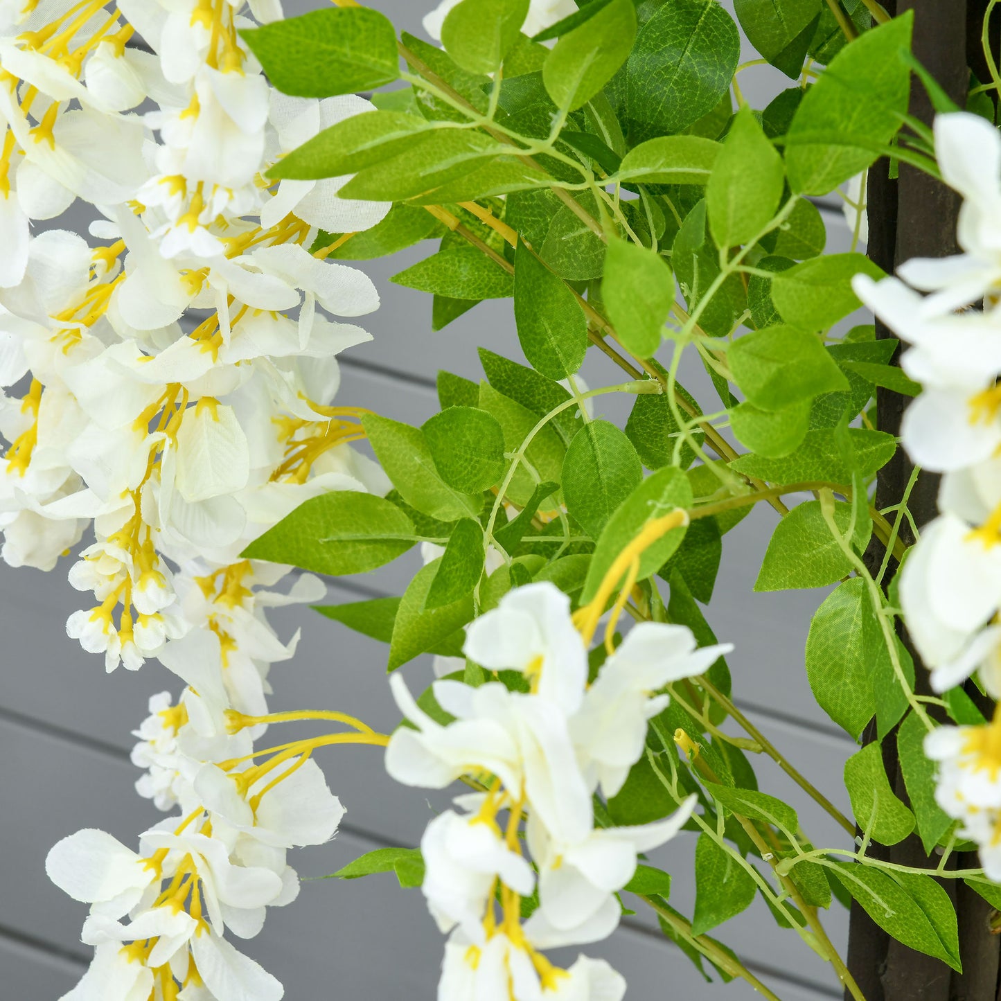 Artificial Plant White Wisteria Tree Faux Decorative Plant in Nursery Pot for Indoor Decor, 160cm