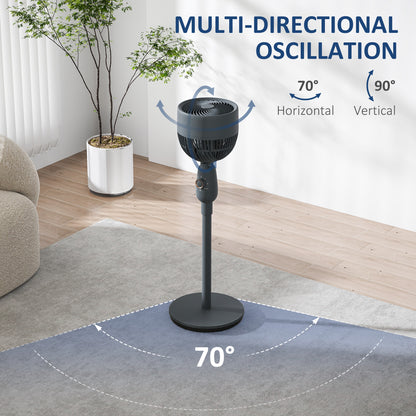 Pedestal Fan, Powerful Air Circulator, 36 Inch Floor Standing Fan with 3 Speed Settings, 70° Oscillating for Bedroom