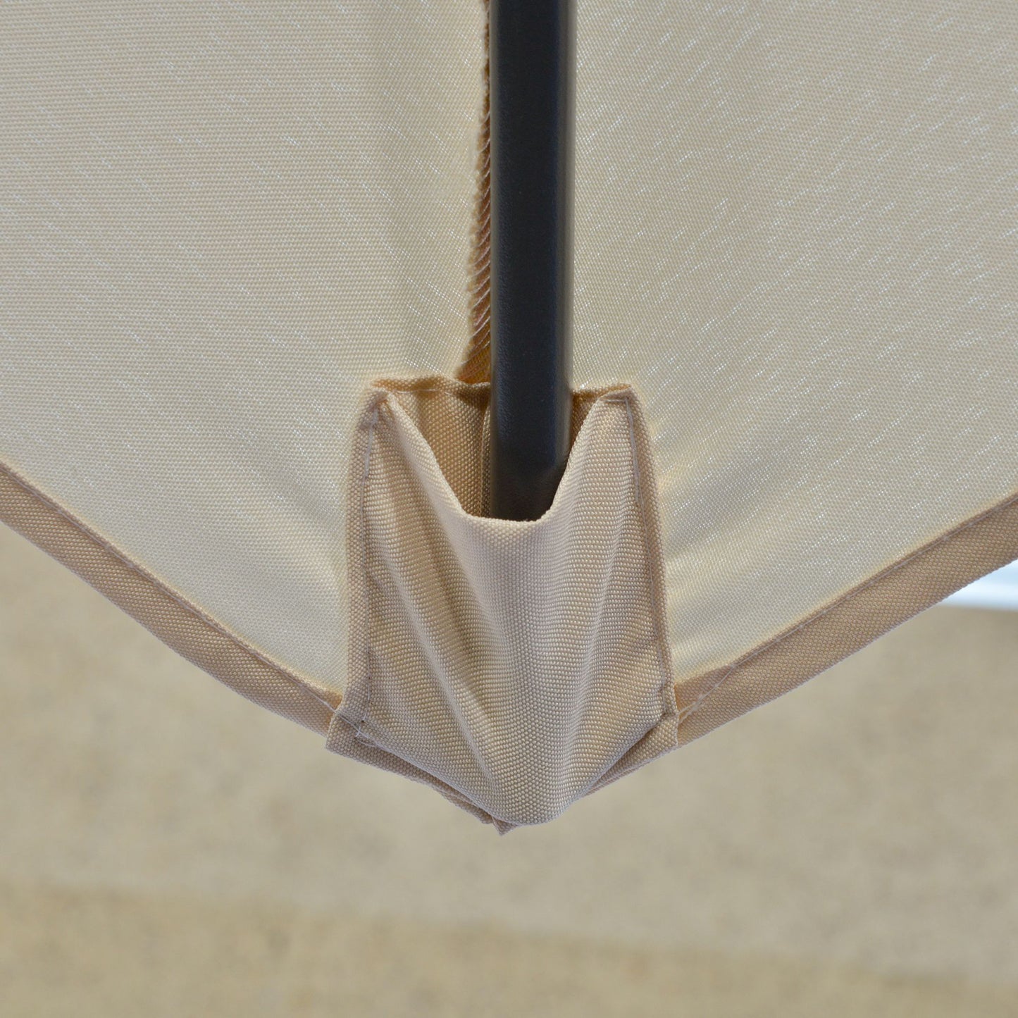 3m Cantilever Parasol with Easy Lever, Patio Umbrella with Crank Handle, Cross Base and 6 Metal Ribs