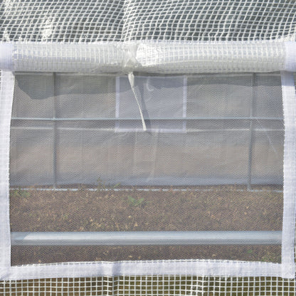 4 x 3 x 2 m Polytunnel Greenhouse with Roll-up Side Walls, Walk-in Grow House Tent with Steel Frame, Reinforced Cover