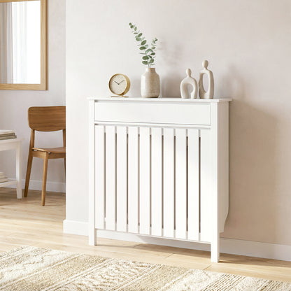93 x 88.5cm Rustic-Look Radiator Cover - White