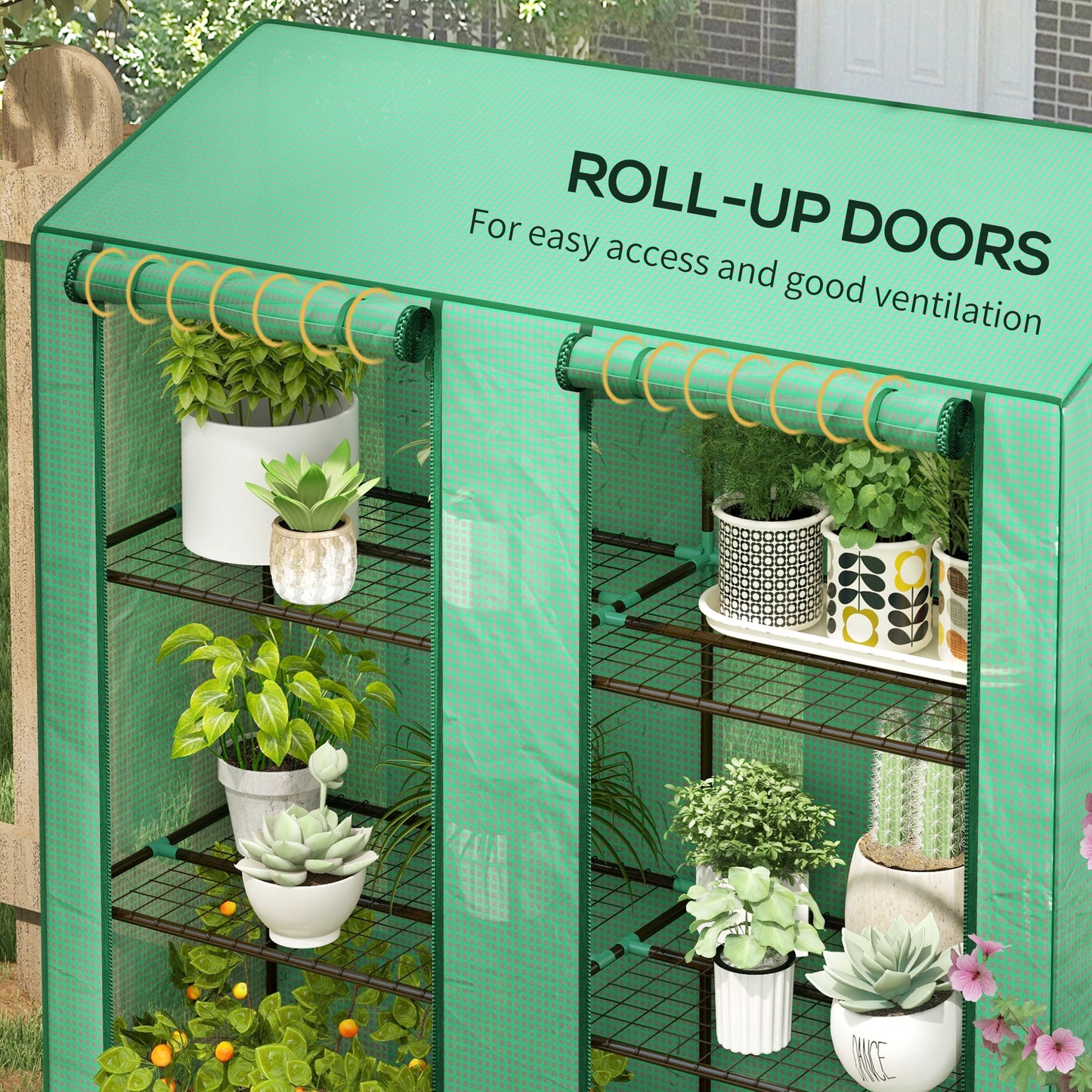 46 x 143cm Three-Shelf Mini Greenhouse - Green