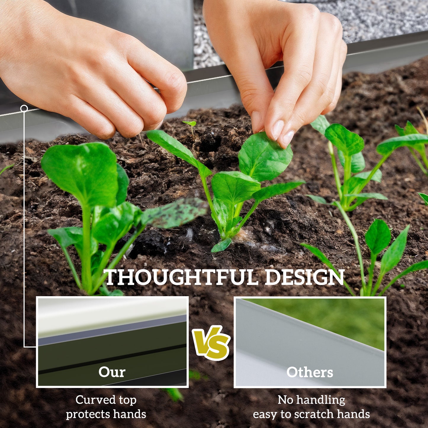Raised Beds for Garden, Galvanized Outdoor Planters, for Herbs and Vegetables, Use for Patio, Backyard, Balcony, Grey