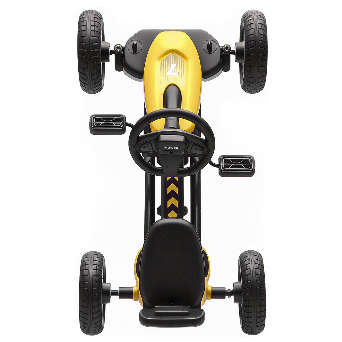 Pedal Go Kart for Kids 2-5 Years, with Silent EVA Wheels, Metal Frame, Yellow