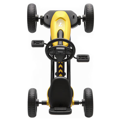 Pedal Go Kart for Kids 2-5 Years, with Silent EVA Wheels, Metal Frame, Yellow