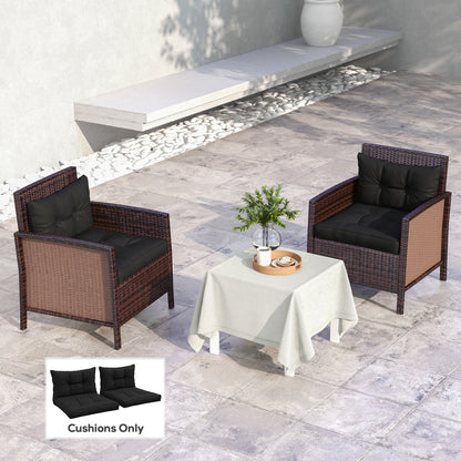 4-Piece Seat Cushions Back Pillows Replacement, Patio Chair Cushions Set for Indoor Outdoor, Black