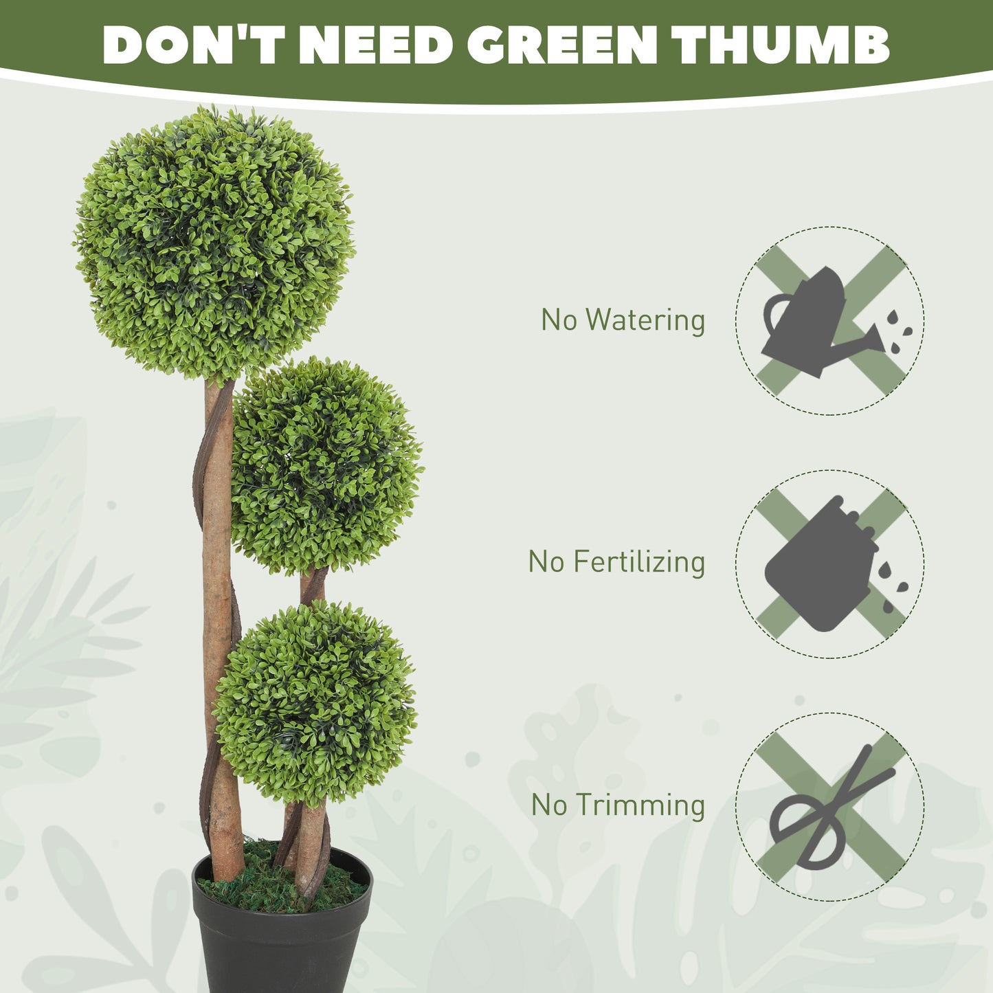 Decorative Artificial Trees Boxwood Ball Topiary Trees Set of 2 in Pot, Fake Plants for Home Indoor Outdoor Decor