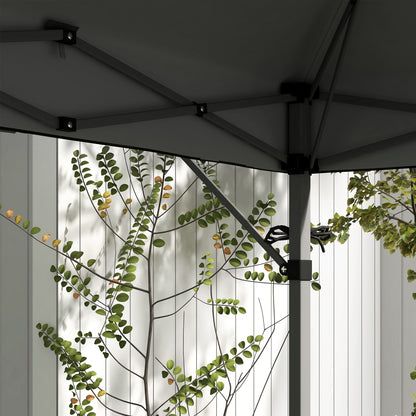 3 x 3m Height Adjustable Pop-Up Gazebo, with Accessories - Grey