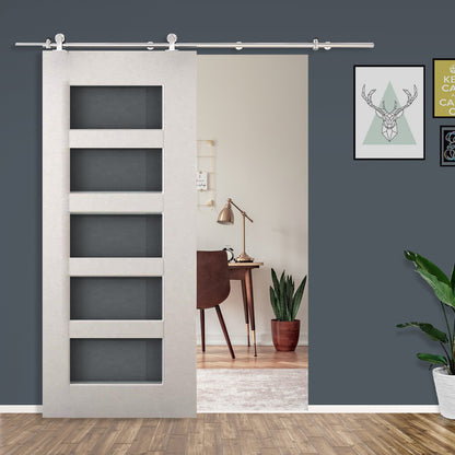 Wooden Sliding Door Kit Stainless Steel Smooth Operation Hardware Track Kit System Unit For Single Door 2000mm