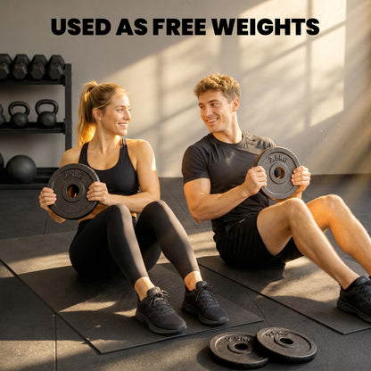 Weight Plates Set, 1"/2.5cm Weight Disc Pair, 4 x 2.5kg Metal Dumbbell/Barbell Plates for Home Gym