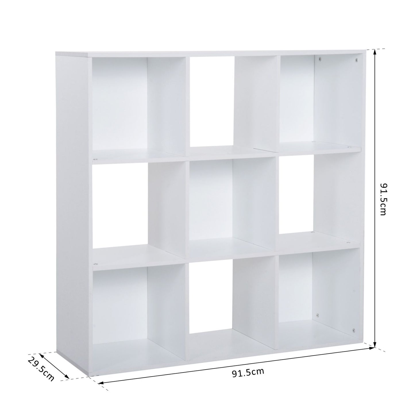 3-tier 9 Cubes Storage Unit Particle Board Cupboard Bookcase Organiser Home Office Shelves, White