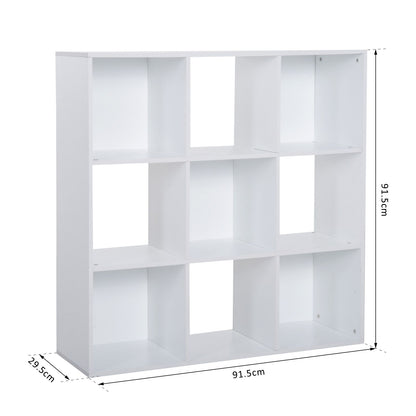3-tier 9 Cubes Storage Unit Particle Board Cupboard Bookcase Organiser Home Office Shelves, White