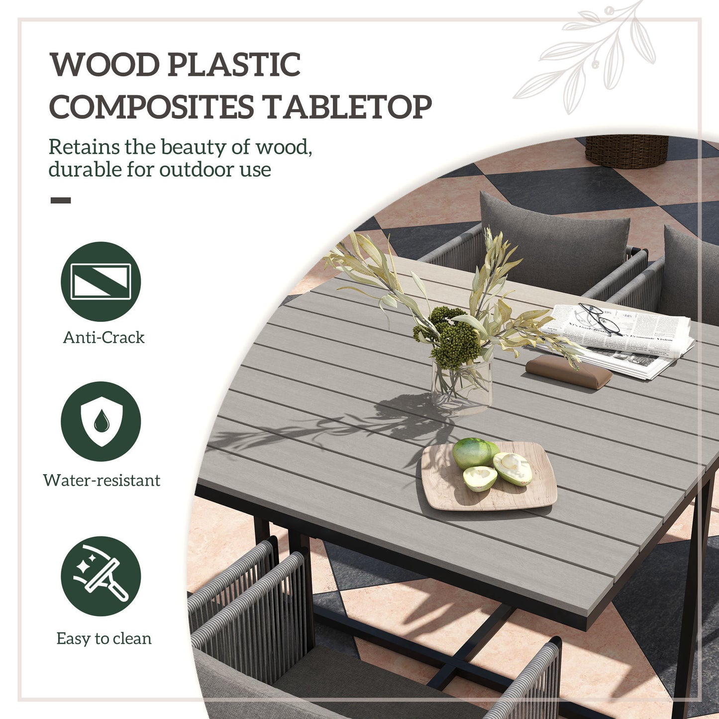 4 Seater Rattan Cube Garden Furniture Set, Rattan Dining Set with Cushions