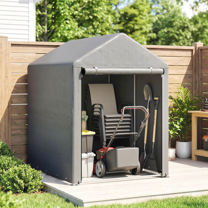 179 x 120cm Temporary Garden Shed, with Accessories - Light Grey