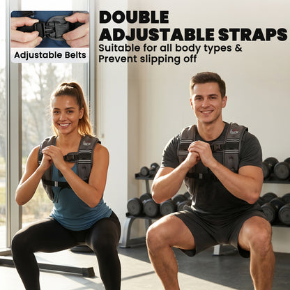 5KG Weighted Vest, Running Weight Vest with Adjustable Strap, Convenient Pocket and Reflective Strips for Men and Women