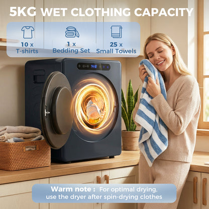5 kg Compact 40-60℃ Tumble Dryer Blue