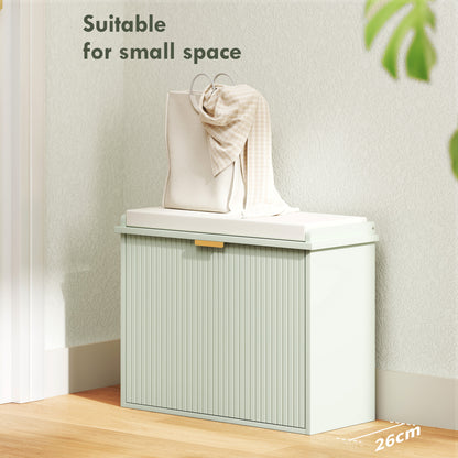 Elegant Six Shoe Bench, with Top Seat - Green