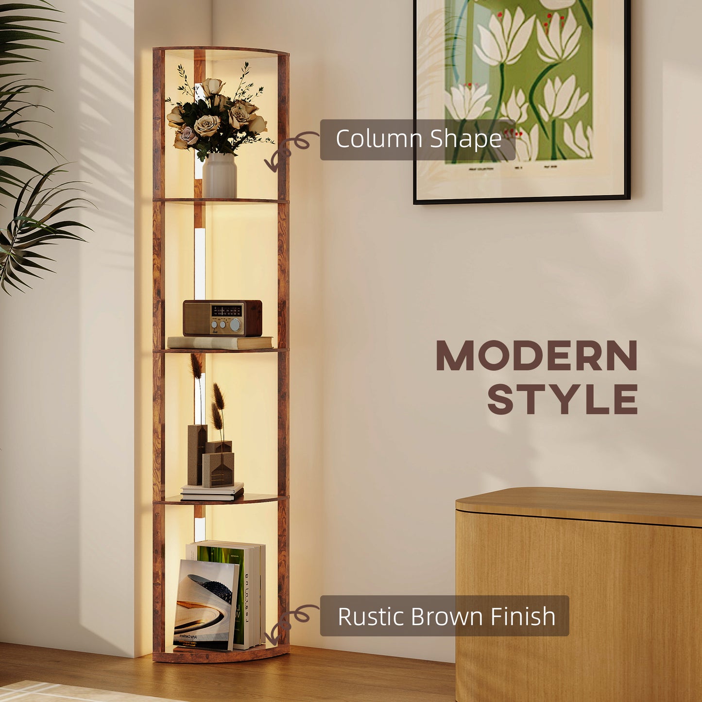 4-Tier Corner Floor Lamp