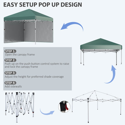 3 x 3 (M) Pop Up Gazebo, UPF 30+ with 2 Sidewalls, Leg Weight Bags and Wheeled Bag