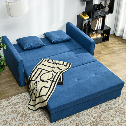2 Seater Sofa Bed with Hidden Storage, Pull Out Convertible Bed Settee