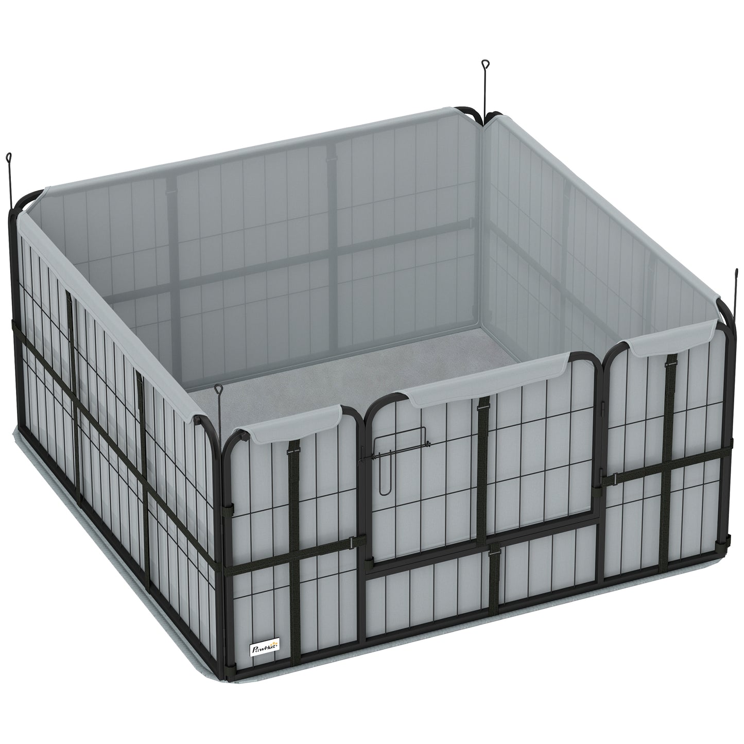 Steel Dog Whelping Box with Washable Whelping Pad, Wind-Resistant Cloth, for Small, Medium Dogs, 122 x 122 x 60cm