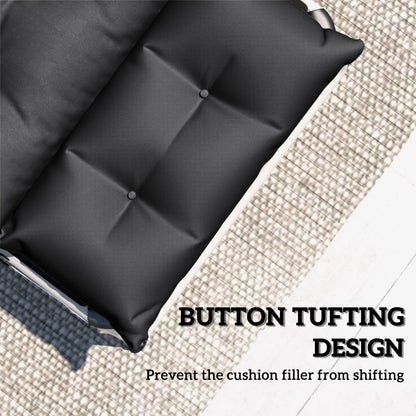 Set of Two 190 x 56cm Sun Lounger Cushions - Black