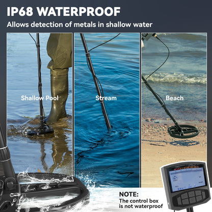 Metal Detector for Adults and Beginners, Gold Detector with Higher Accuracy IP68 Waterproof Coil