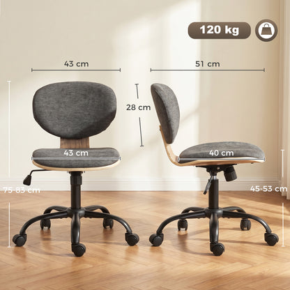Home Office Desk Chair Rocking Function Ergonomic Swivel Chair with PU Wheels, Grey