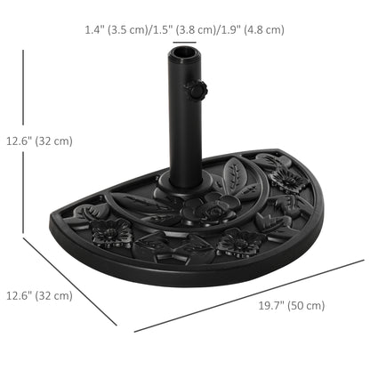 9kg Cement Concrete Half Round Parasol Base Umbrella Stand Garden Outdoor Accessories