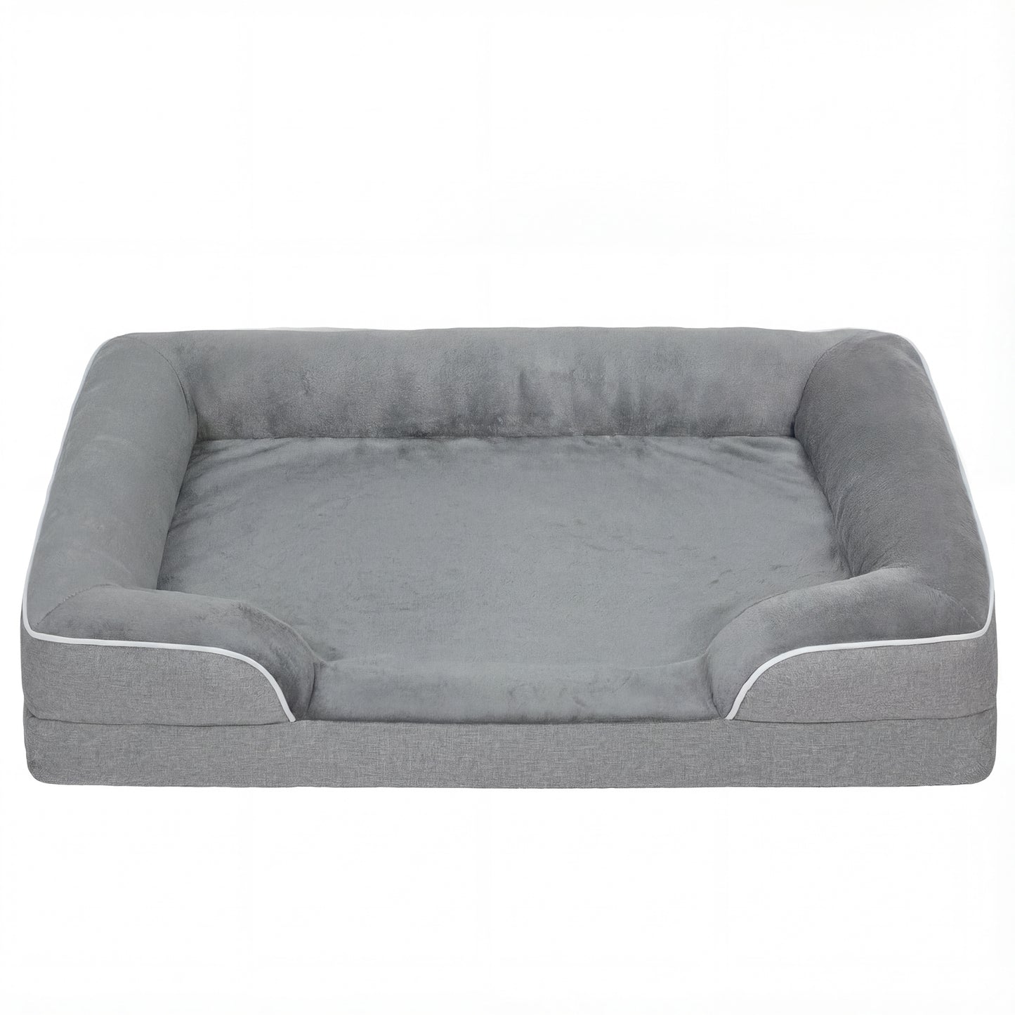 Dog Sofa Bed, Washable Pet Bed with Removable Cover and Non-Slip Bottom for Cats, Small and Medium Dogs, Grey