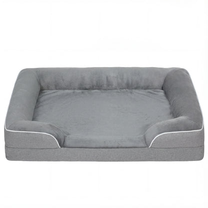 Dog Sofa Bed, Washable Pet Bed with Removable Cover and Non-Slip Bottom for Cats, Small and Medium Dogs, Grey